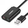 UGREEN USB-3,5 mm väline stereotooniadapter - must