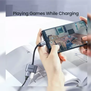 UGREEN USB Type-C Dual Audio ja laadimisadapter (15W PD, 2-in-1 jaotur)