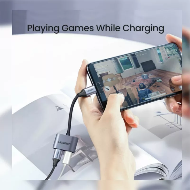UGREEN USB Type-C Dual Audio ja laadimisadapter (15W PD, 2-in-1 jaotur)