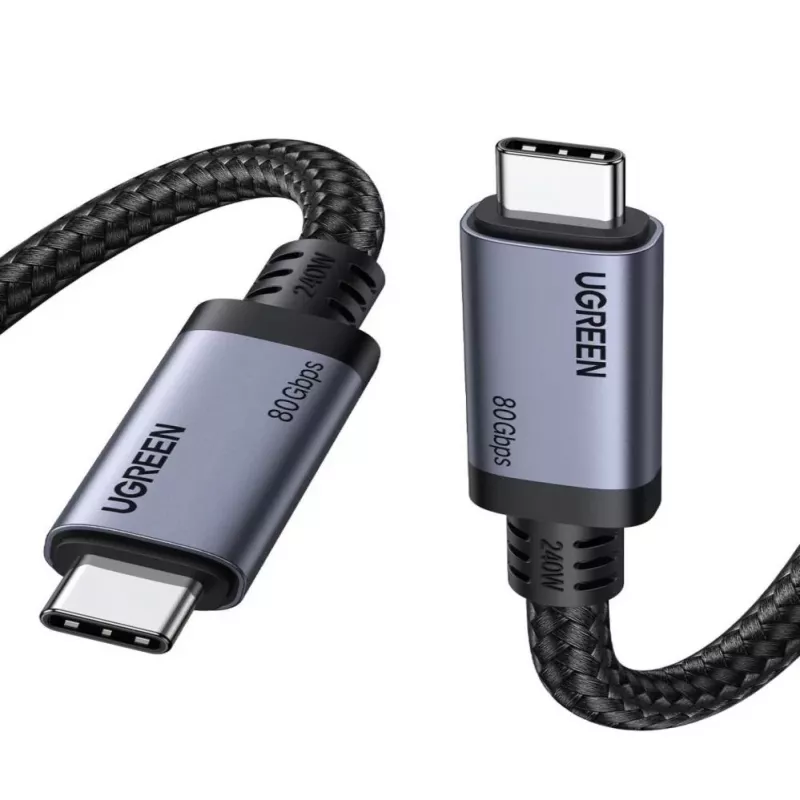 UGREEN USB4 USB-C – USB-C kaabel 240W 40Gbps 16K@60Hz 80Gbps Thunderbolt 4 ühilduv 1m nailonist punutud