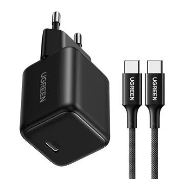 Ugreen X513 30W GaN USB-C laadija 1m USB-C kaabliga - Must