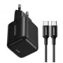 Ugreen X513 30W GaN USB-C laadija 1m USB-C kaabliga - Must