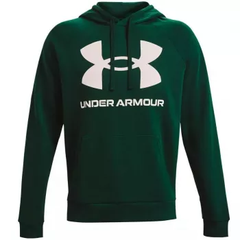 Under Armour meeste Rival fliisist suure logoga kapuutsiga dressipluus roheline