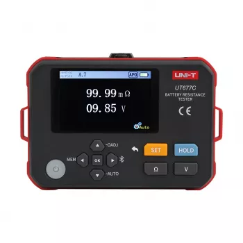 UNI-T UT677C aku sisetakistuse tester 3,5-tollise TFT LCD-ekraaniga, 4-juhtmeline Kelvini mõõtmine, USB-andmeeksport