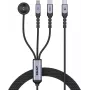 UNITEK 3-in-1 USB-C + Lightning + Apple Watch laadimiskaabel, 100W PD, 480 Mbps, 1,2 m, must