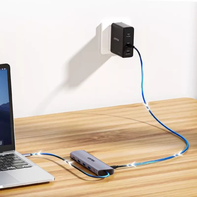 Unitek 4-pordiline USB 3.0 jaotur 30cm kaabliga, hall