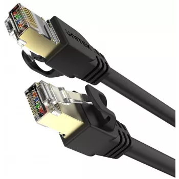 UNITEK Cat.7 SSTP Ethernet patch-kaabel RJ45, 0,5m, hall, 10Gbps, 600MHz, kullatud