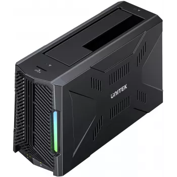 UNITEK Docking Station 1x M.2 NVMe ja 1x SATA kettaga, USB-C 10 Gbps, offline kloonimine, S1234B01-EU