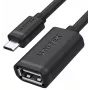 UNITEK USB 2.0 OTG-kaabel, microUSB isane USB-A emane, 15 cm, must