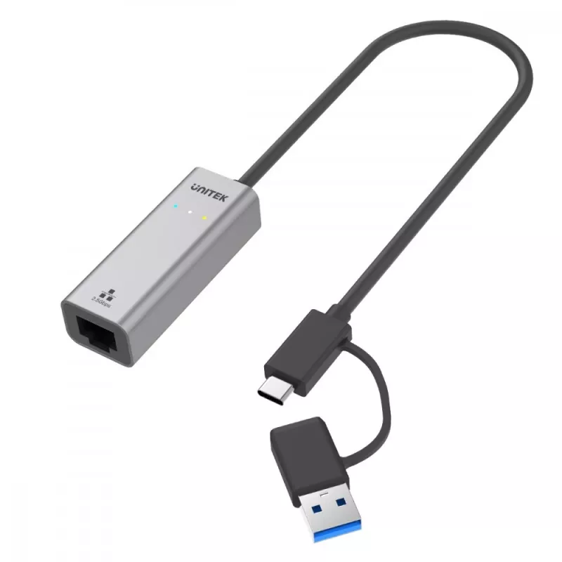 UNITEK USB-A/C 3.1 Gen 1 to RJ45 2.5 Gigabit Ethernet Adapter U1313C