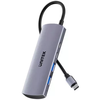 UNITEK USB-C Hub 4-in-1 USB-C 10 Gbps, 2x USB-A and 2x USB-C, Space Grey