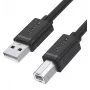 UNITEK Y-C430GBK USB 2.0 A isane B isane kaabel 1m must