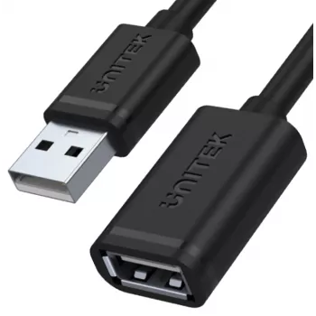 UNITEK Y-C449GBK USB 2.0 pikenduskaabel, Type-A isane emasele, 1,5 m, must