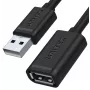 UNITEK Y-C449GBK USB 2.0 pikenduskaabel, Type-A isane emasele, 1,5 m, must
