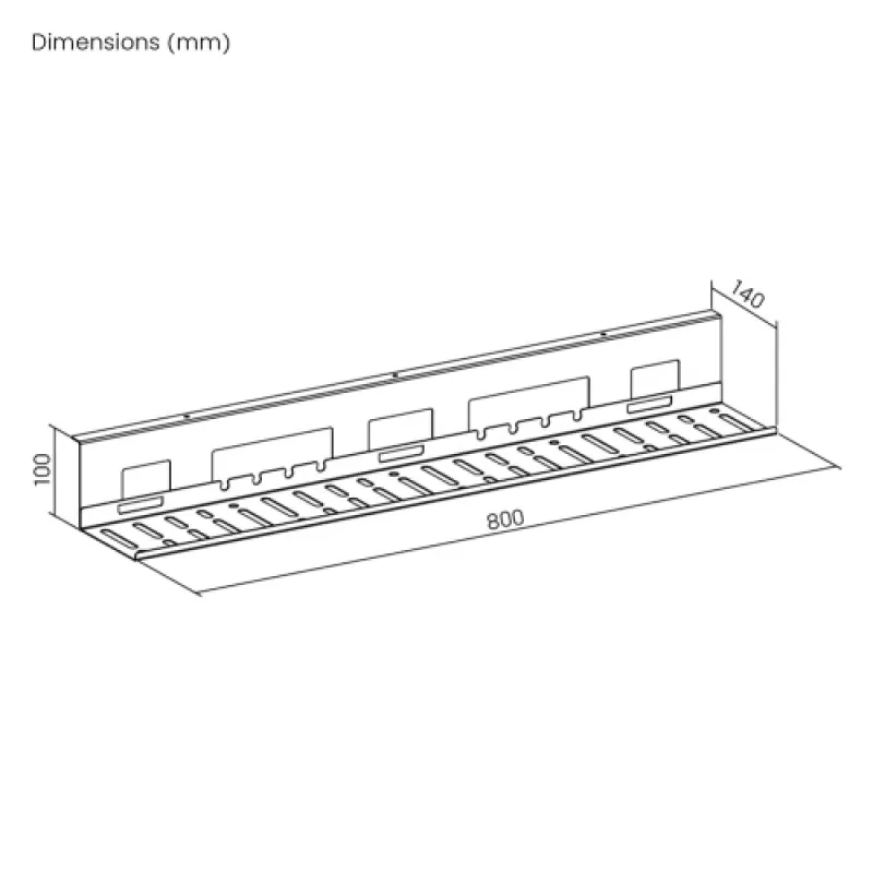 UP UP W-2-31-11CC Kaablihaldusalus, 800x140x100, Valge