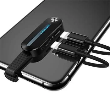 USAMS Lightning Dual Adapter with LED Light SJ357 Black