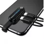 USAMS Lightning Dual Adapter with LED Light SJ357 Black