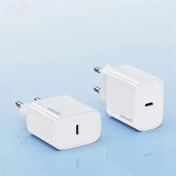 USAMS Yi Series T65 20W PD kiirlaadija koos USB-C–USB-C 60W kaabliga, valge (OYXLTZ01)