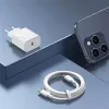 USAMS Yi Series T65 20W PD kiirlaadija koos USB-C–USB-C 60W kaabliga, valge (OYXLTZ01)