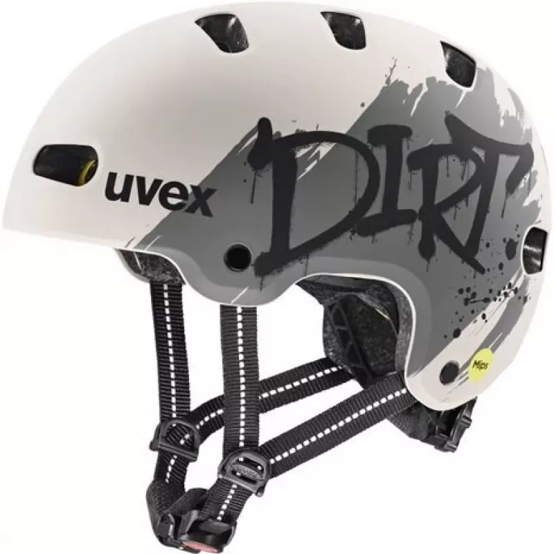 UVEX Kid 4 Style MIPS laste jalgrattakiiver, Dirt Warm Grey