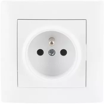 VCX WESA LC 13 ühekordne maandatud pistikupesa, tüüp E, 16A 250V, valge