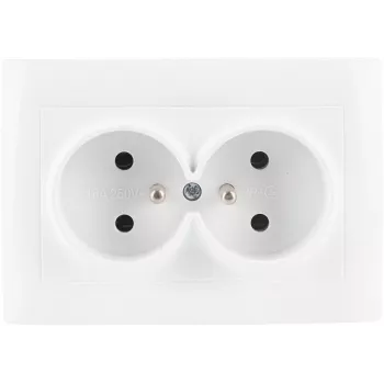 VCX WESA LC 16 Topelt pistikupesa maandusega, süvismonteeritav, 16 A, 250 V, valge