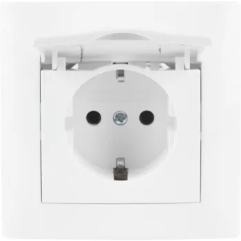 VCX WESA LC 18 Schuko pistikupesa hinged kaanega, pinnale paigaldatav, IP44, valge