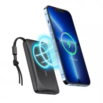 Veger MagOn Power Bank 10000 mAh White - MagSafe Compatible, PD QC3.0 20W Wireless Charging