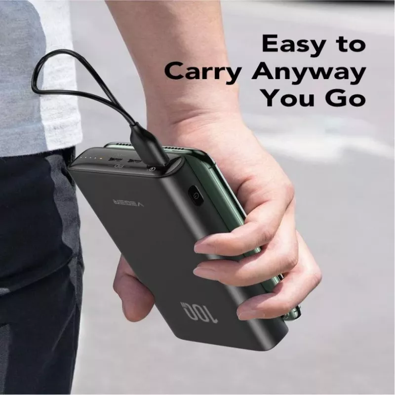 Veger Powerbank T100 (W2032C-100) PD QC3.0 5A 100W 20000 mAh Must