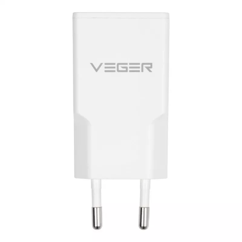 VEGER USB-A + USB-C QC PD 30W seinadapter 30W1A1C Valge