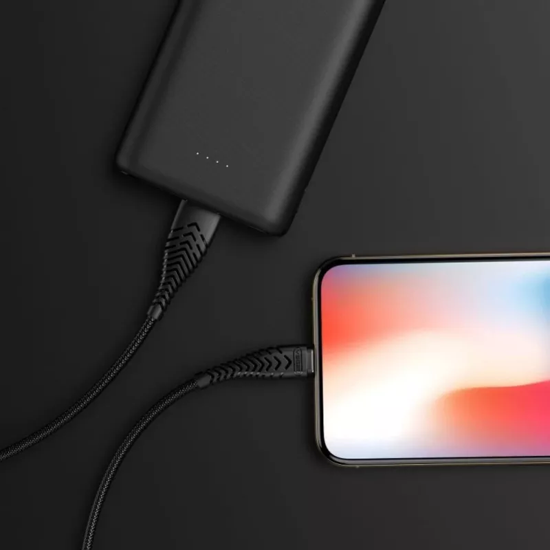 Veger V105 USB-A to Lightning kaabel 1,2 m must 2,4A laadimine ja sünkroonimine