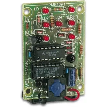 Velleman MK109 siseruumides kasutatav 6 lambiga rohelise vilkuva valgustusega dekoratiivvalgustuse jootekomplekt