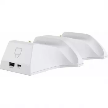 VENOM VS2871 Twin Docking Station for PlayStation 5 – White, Dual Controller Charging Cradle