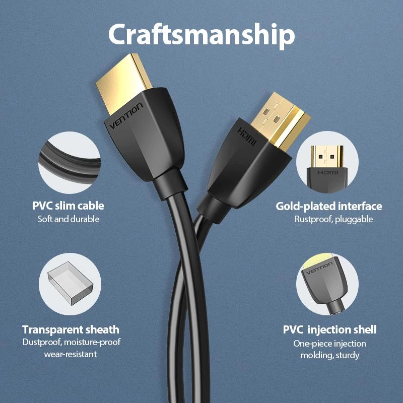 VENTION AAIBH HDMI-kaabel 2m Must