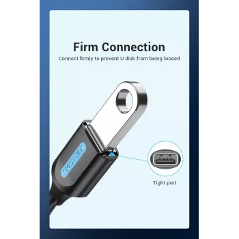 VENTION CCSBB USB 2.0 Type-C Isane USB-A Emane Adapterkaabel 0.15m Must