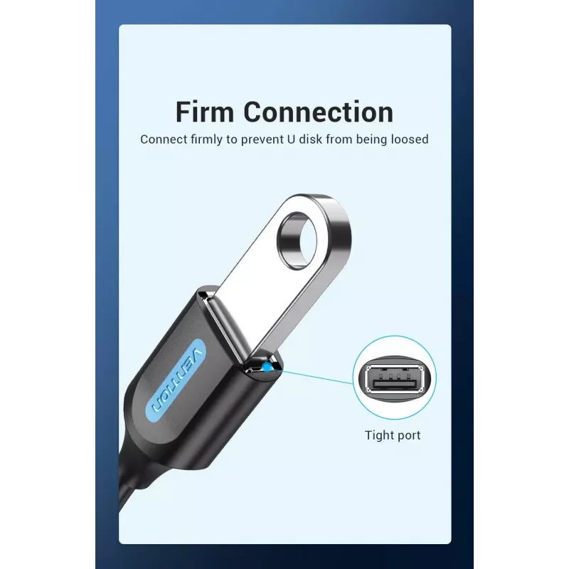 VENTION CCSBB USB 2.0 Type-C Isane USB-A Emane Adapterkaabel 0.15m Must