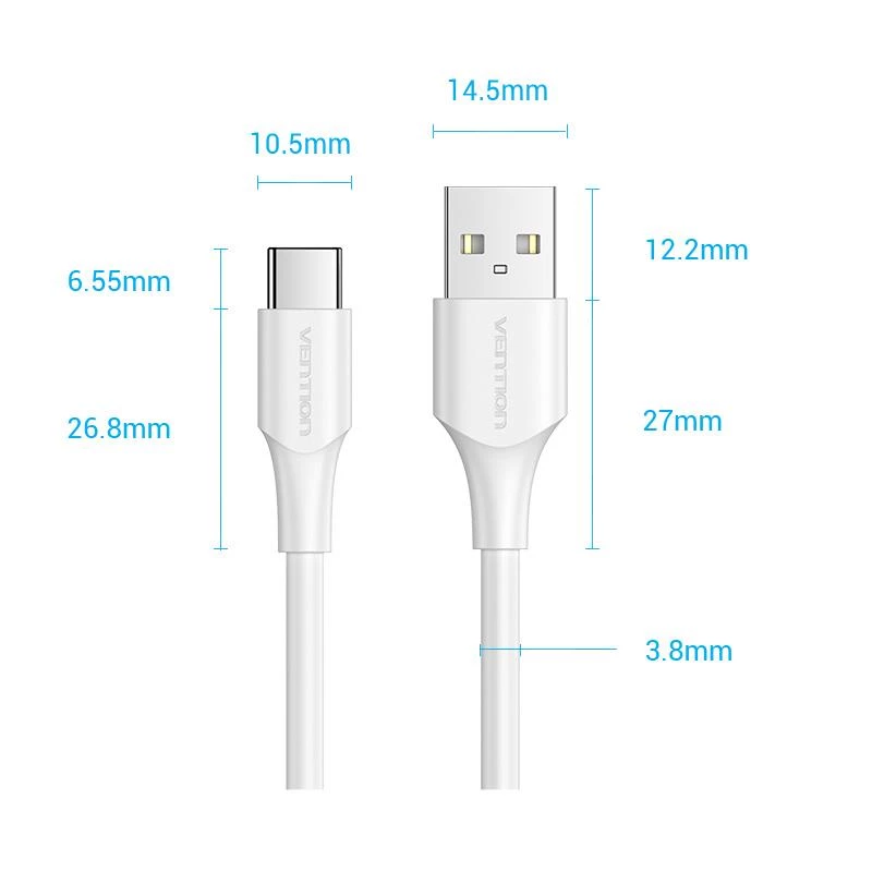 VENTION CTHWH USB-C to USB 2.0 kaabel 2m Valge