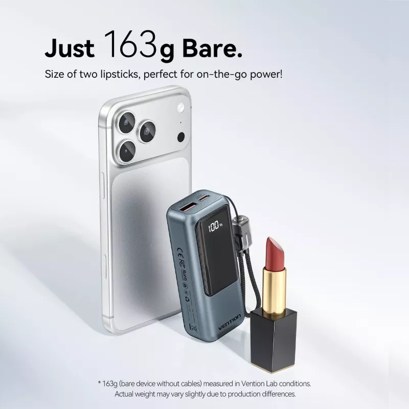 VENTION FKOH0 10000 mAh 22.5 W juhtmevaba powerbank USB-C PD & QC - must
