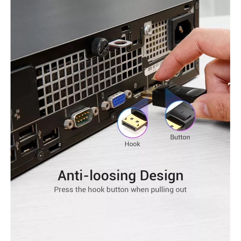 VENTION HACBI DisplayPorti kaabel 3m Must