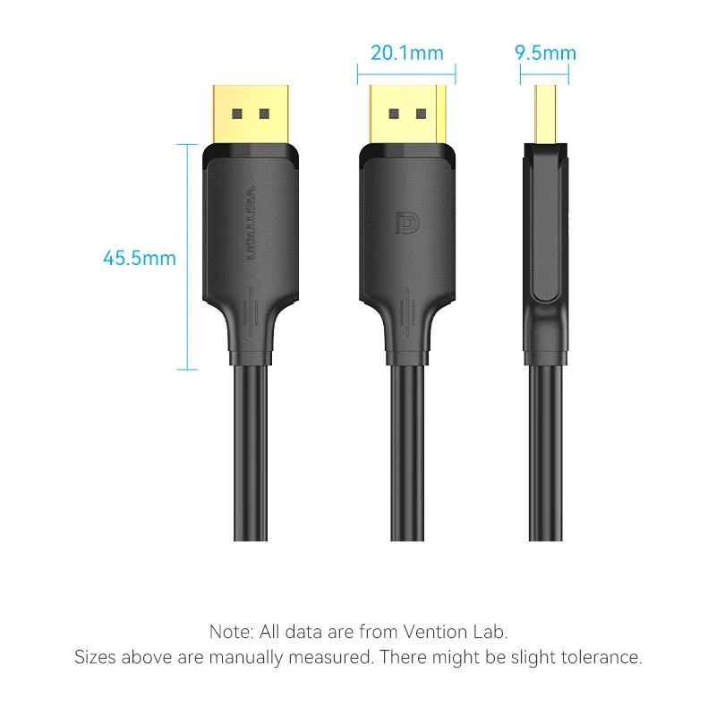 VENTION HAKBF DisplayPort to DisplayPort kaabel 1m must