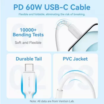 VENTION TZ-FEPW0-EU-01 20W USB-C seinadapter mobiiltelefoni laadija