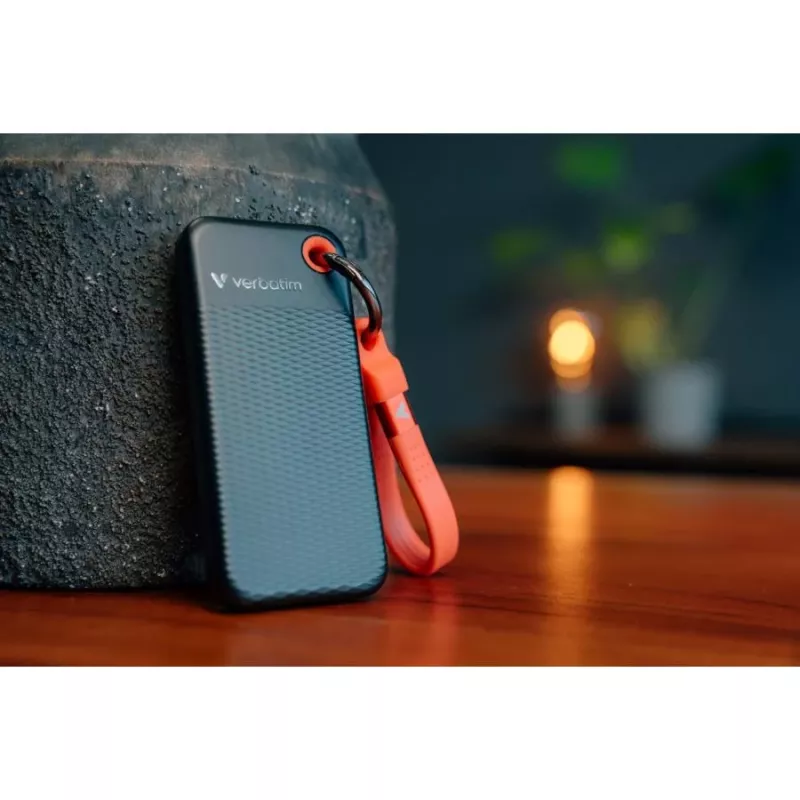 Verbatim 512GB USB-C Pocket SSD, USB 3.2 Gen 2, must/punane 32284