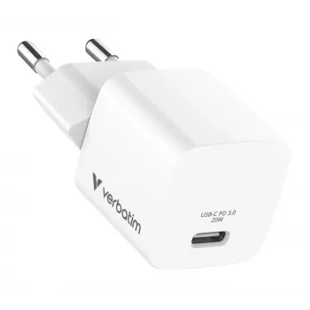 Verbatim Essentials 20W USB-C Power Delivery seinadapter must