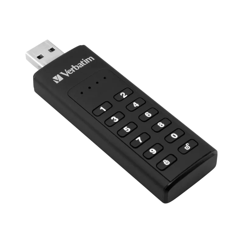 Verbatim Keypad Secure 32GB USB 3.2 Gen 1 mälupulk riistvaralise AES 256-bitise krüpteeringuga - must