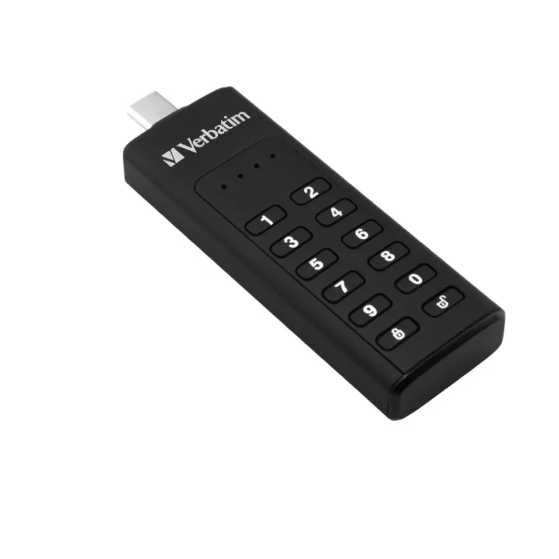 Verbatim Keypad Secure 32GB USB 3.2 Gen 1 mälupulk riistvaralise AES 256-bitise krüpteeringuga - must