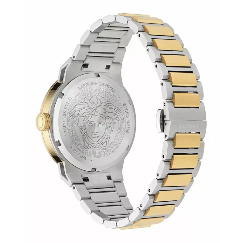 VERSACE MAN VE7E00423 43mm Šveitsi kvartskronograaf roostevabast terasest käekell sinise sihverplaadiga