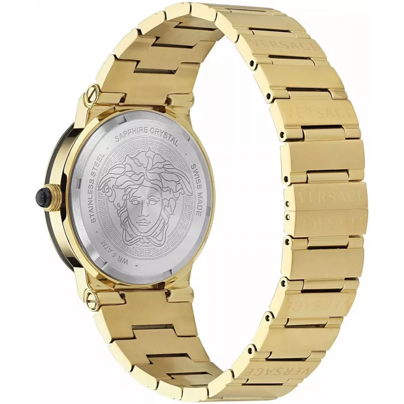 VERSACE V-Chrono meeste käekell VE7G00323 38mm musta numbrilauga nahkrihm