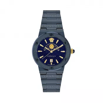Versace V-Circle meeste käekell VE7G00423 38mm Šveitsi kvarts roostevaba teras nahk must