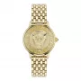 VERSACE V-Circle Unisex Šveitsi kvartskell 38mm roostevabast terasest musta numbrilaud ja nahkrihm VE6F00623