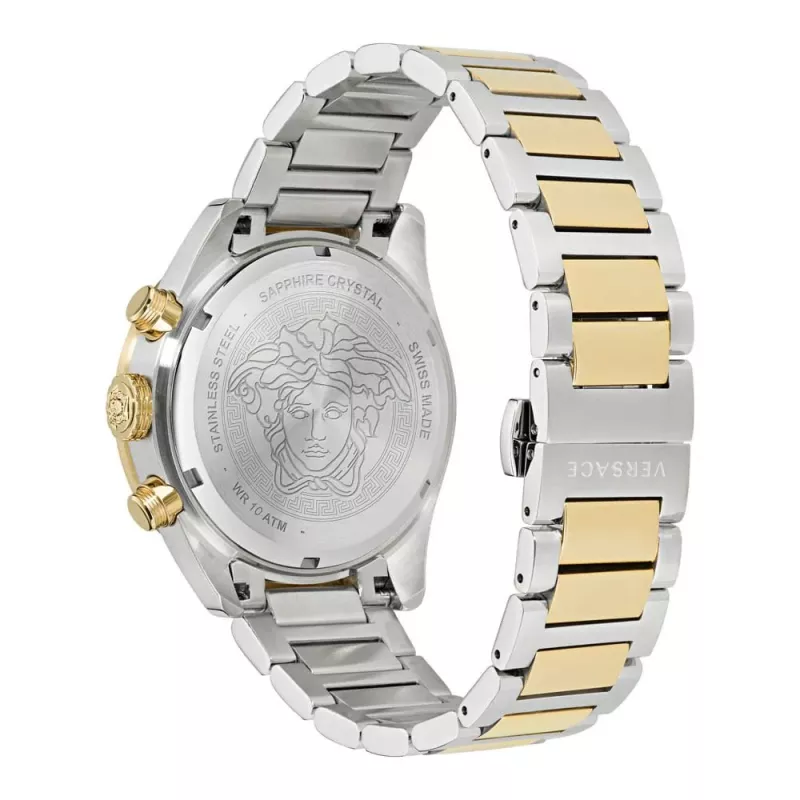 VERSACE V-Extreme Pro meeste Šveitsi kvartskell VE6K00423 43mm roostevabast terasest musta sihverplaadiga